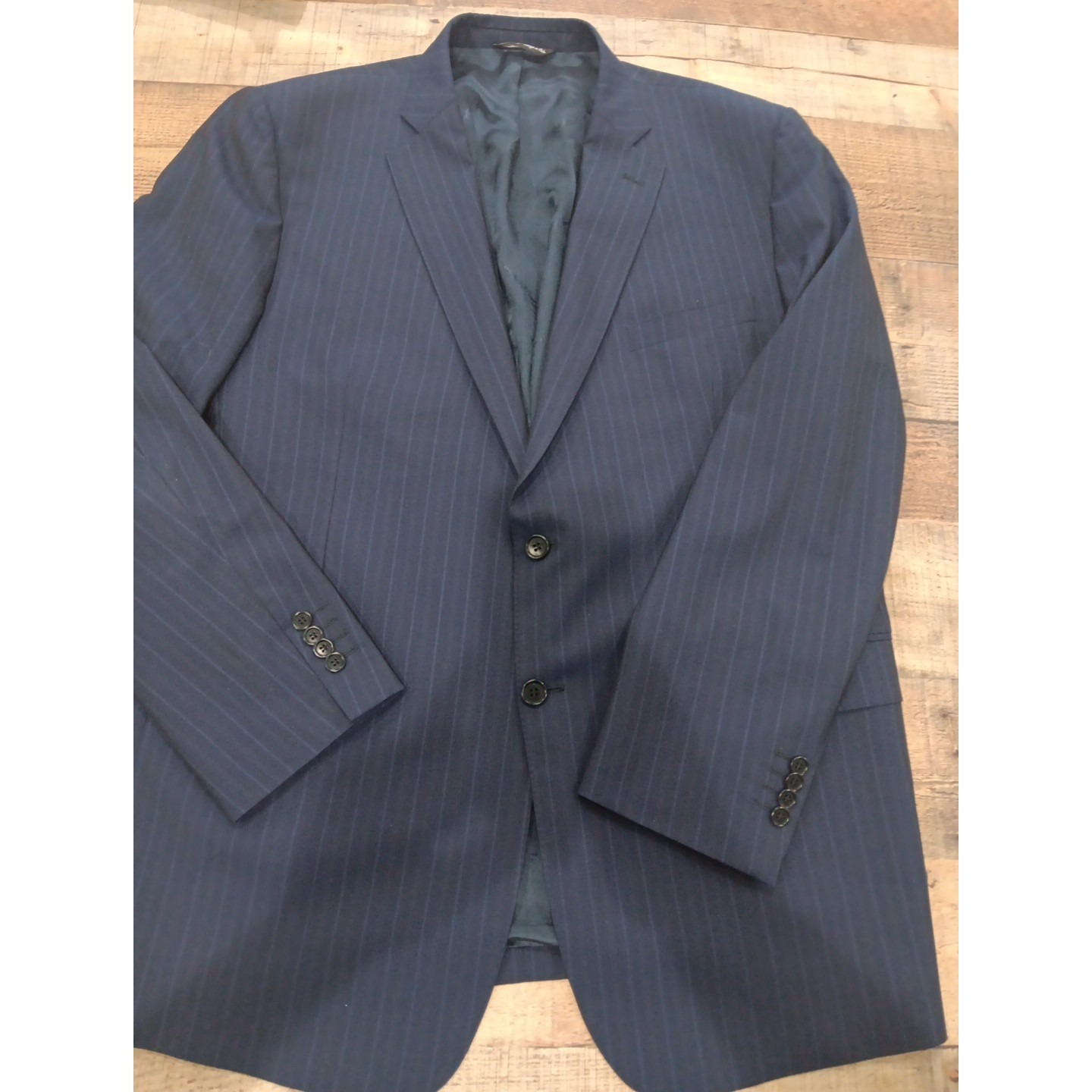 Ermenegildo Zegna Saks Fifth Avenue Sport Coat Blazer Men 48 Navy Striped 2447